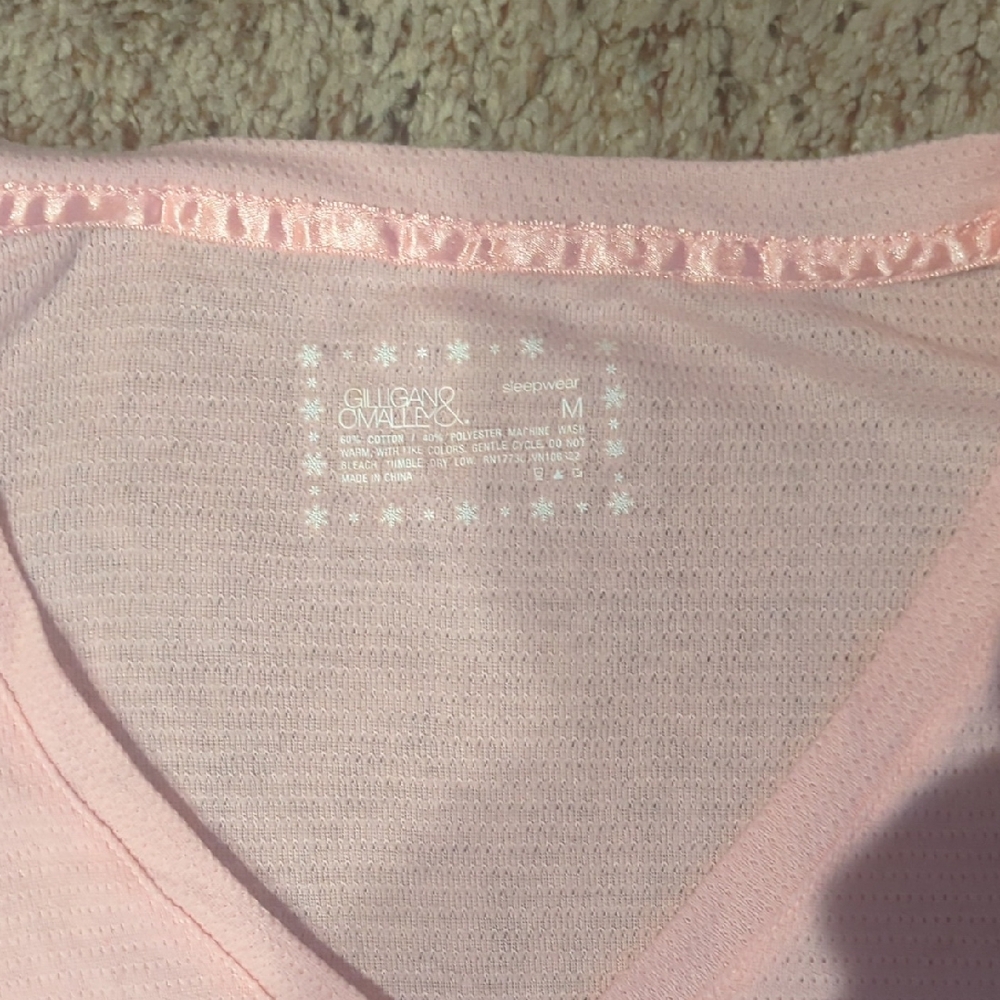 Gilligan & O'Malley Light Pink Pajama Top